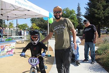Max with her Dad and sunglasses